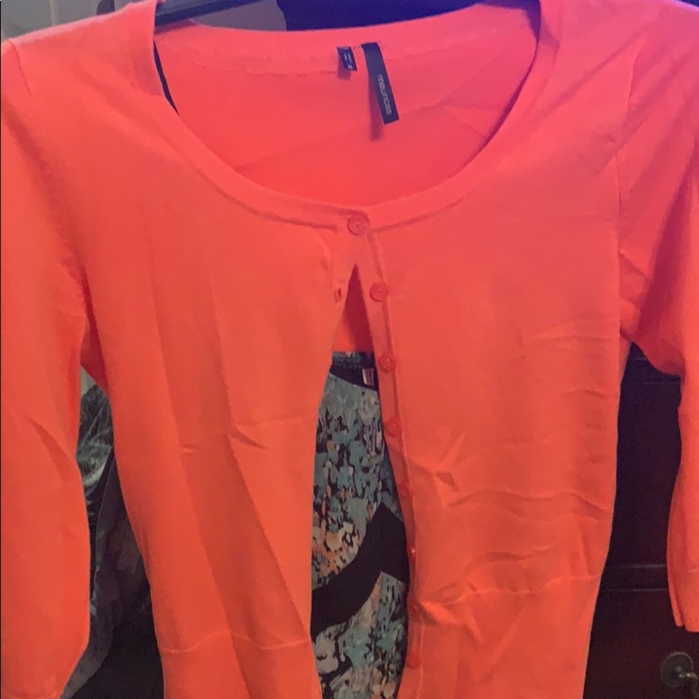 Medium cardigan and small silk like tank
